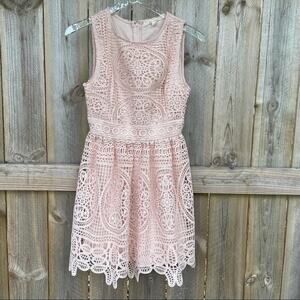 Miami Dress‎ XS Blush Pink Lace Spring Summer NWT